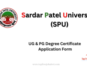 Sardar Patel University (SPU) Degree Form